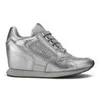 Ash Women's Dean Mesh Leather Metallic Low Wedged Trainers - Silver - Image 1