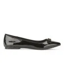 Miss KG Women's Nanette Patent Bow Front Pointed Flats - Black