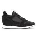 Ash Women's Dean Ter Wedged Suede Trainers - Black
