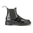 YMC Women's Solovair Patent Leather Brogue Chelsea Boots - Black