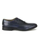 House of Hounds Men's Miller Croc Effect Leather Shoes - Navy