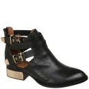 Jeffrey Campbell Everly Buckle Leather Ankle Boots - Black