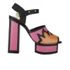 Kat Maconie Women's Liza Patent Leather Flame Heels - Magenta/Orange/Black - Image 1
