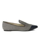 Vivienne Westwood Women's Hana Tweed/Patent Orb Pointed Toe Slipper Shoes - Navy
