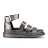 Dr. Martens Women's Clarissa Chunky Strap Patent Leather Sandals - Pewter - Image 1