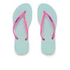 Havaianas Women's Slim Logo Flip Flops - Aqua/Pink - Image 1