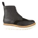 Grenson Men's Fred V Leather Brogue Boots - Black Grain Image 1