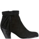 Sam Edelman Women's Louie Fringed Suede Ankle Boots - Black