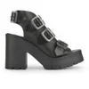 Miista Women's Amber Buckle Heeled Leather Sandals - Black - Image 1