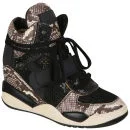 Ash Women's Funky Wedged Hi-Top Trainers - Python Mesh