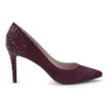 Lola Cruz Women's Jewelled Suede Court Shoes - Prune - Image 1
