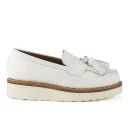 Grenson Women's Clara Leather Platform Tassel Loafers - White