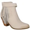 Sam Edelman Women's Louie Fringed Ankle Boots - Ivory - Image 1