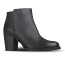 Kurt Geiger Women's Soda Heeled Leather Ankle Boots - Black