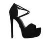 KG Kurt Geiger Women's Nanette Suede Heeled Platform Sandals - Black - Image 1
