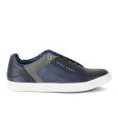 BOSS Green Men's Attain Leather Trainers - Navy