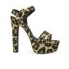 Miss KG Women's Echo Leopard Printed Pony Platform Heeled Sandals - Tan - Image 1