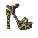 Miss KG Women's Echo Leopard Printed Pony Platform Heeled Sandals - Tan