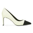 KG Kurt Geiger Women's Bebe Leather Contrast Point Toe Court Shoes - White/Black