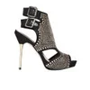 Carvela Women's Gyrate Suedette Heeled Sandals - Black/Gold - Image 1