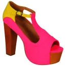 Jeffrey Campbell Women's Foxy Shoes - Neon Pink/Yellow