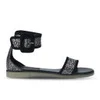 Senso Women's Frankie II Metallic Croc Leather Sandals - Pewter/Black - Image 1