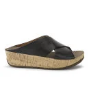 FitFlop Women's Kys Leather Slide Sandals - Black