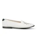 New Kid Women's Elma Neat Laser Cut Leather Loafers - White