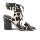 Senso Women's Riley V Leopard Print Pony Heeled Sandals - Chalk