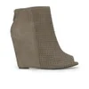 Ash Women's June Wedged Suede Peep Toe Boots - Taupe - Image 1