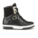 Love Moschino Women's Hardware Leather High Top Trainers - Black