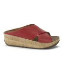 FitFlop Women's Kys Leather Slide Sandals - Red Image 1