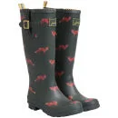 Joules Women's Welly Print Wellies - Green Fox Image 1