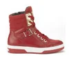 Love Moschino Women's Hardware Leather High Top Trainers - Red - Image 1