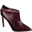 Ted Baker Women's Navlig Leather Pointed Heeled Ankle Boots - Dark Red Snake