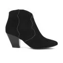 Ash Women's Gang Suede Heeled Ankle Boots - Black