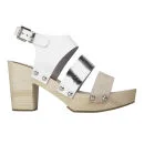 Sol Sana Women's Maurie Leather/Suede Clogs - White/Silver