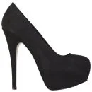 Miss KG Women's Arch Suedette Heeled Platform Court Shoes - Black Image 1