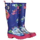 Joules Women's Printed Foral Wellies - Blue