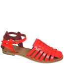 Grafea Women's Fuschia Leather Sandals - Neon Pink  