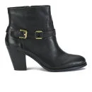 Lauren Ralph Lauren Women's Maeve Milled Vachetta Leather Heeled Ankle Boots - Black
