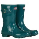 Hunter Women's Original Short Gloss Wellington Boots - Lagoon Green