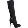 Love Moschino Women's Suede Knee High Boots - Black - Image 1