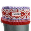 Hunter Women's Fairisle Pattern Cuff Welly Socks - Multi Red/Royal Purple - Image 1