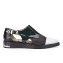 Toga Pulla Women's Buckle Patent Leather Shoes - White/Black