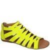 Grafea Women's Gladiator Leather Sandals - Neon Yellow  - Image 1
