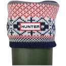 Hunter Women's Fairisle Pattern Cuff Welly Socks - Multi Red/Navy
