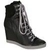 See By Chloé Women's Leather and Suede Wedge Trainers - Black - Image 1