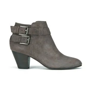 Ash Women's Jason Buckle Suede Heeled Ankle Boots - Topo