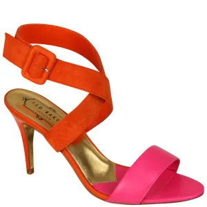 Ted Baker Women's Jolea Heeled Sandals - Orange/Pink Suede and Leather